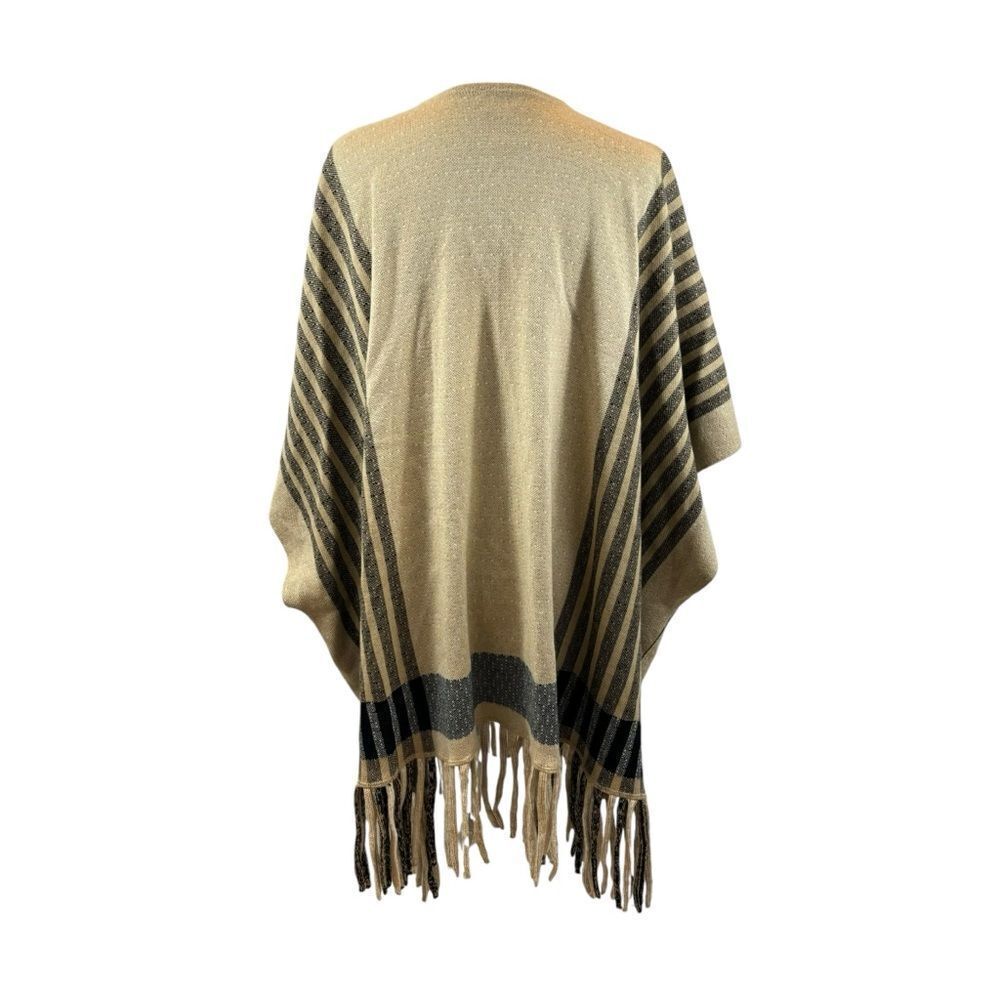 Ladies Angel Apparel Fringe Poncho Wrap, Ruana Style Size Small - Picture 6 of 8